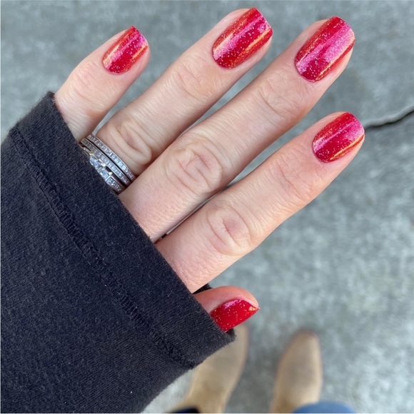 *Retired* Color Street: Cherry Float | Scarlet Red Glitter Valentine’s Day - Picture 2 of 15